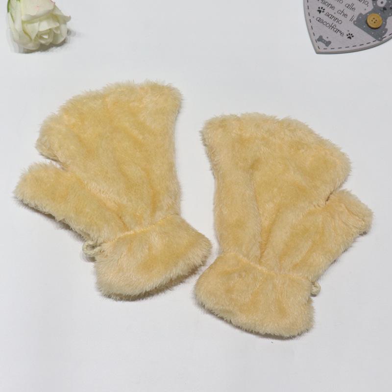 Niedliche Cartoon-Kätzchen Damen Fingerlose Winterhandschuhe - Fleecegefüttert Bärenpfoten-Design