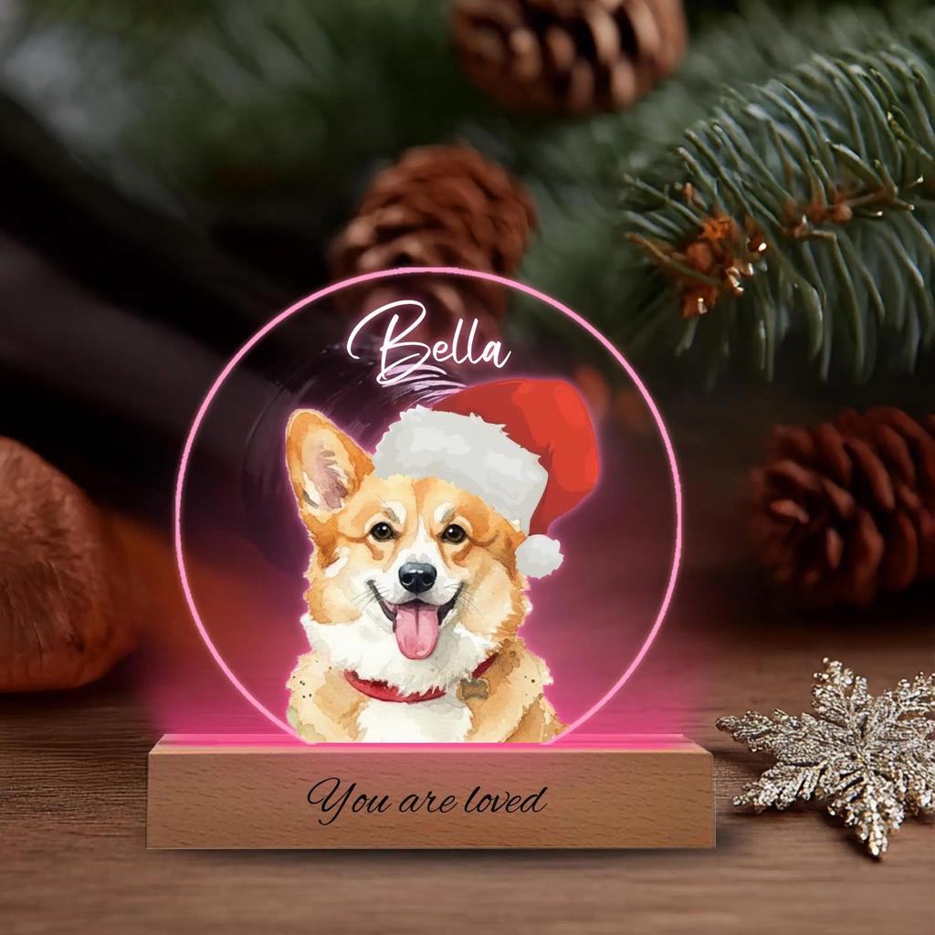 Individuelles Acryl-LED-Nachtlicht Personalisierte Haustierporträt-Design Mit Namensgravur Sentimentales Geschenk Für Tierliebhaber