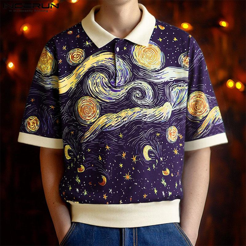 INCERUN Summer Men Short Sleeve Printing Hawaii Casual Loose T-Shirts