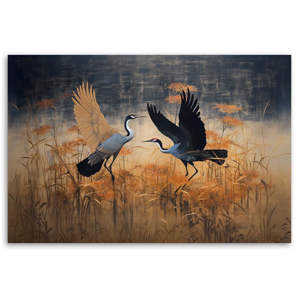 Canvas Print, Crane Birds Abstract