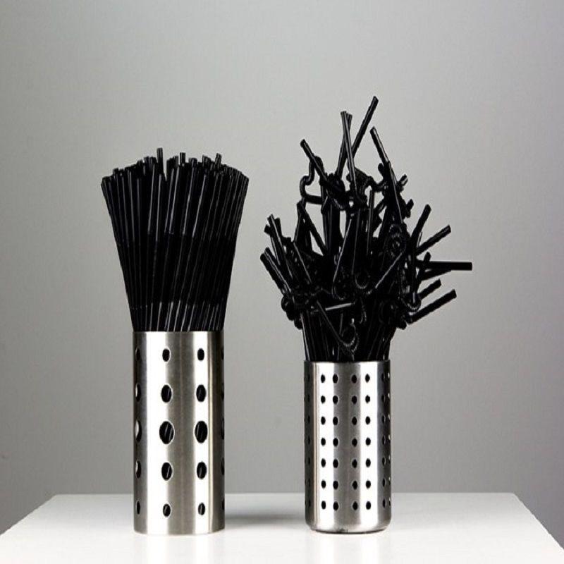 100 Stück Schwarze Knickhalme Ideal für Elegante Geburtstags- und Sommerparty-Getränkebedürfnisse