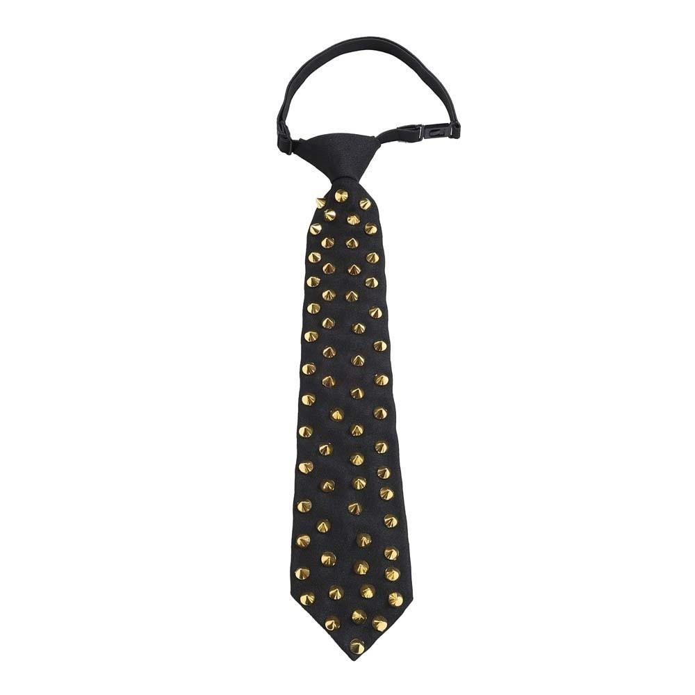 Choker Punk Style Long Necktie Black Pre-tied Tie Y2K Rivet Tie  Daily