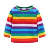 LSMUDKINGDOM Long Sleeve Colorful Striped Size for Boys and Girls Kids' T-Shirt, Print, 100,
