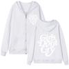 Girls Do Not Cry New Style Unisex and Women Zipper Black-and-white Lettering Printed Casual Unisex and Women Street Zipper Sweater