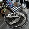 Dinosaur Skull Round Area Rug,Carpet Rug for Living Room Bedroom Sofa Playroom Decor,Non-slip Floor Mat