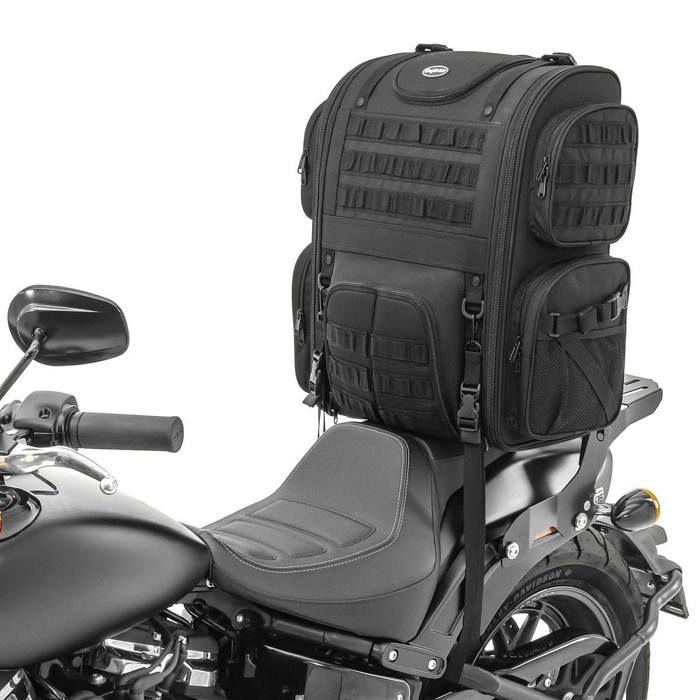 Sacoche sissy bar - Craftride M57 - Nylon hydrofuge - 57-60L - Compatible choppers et cruisers