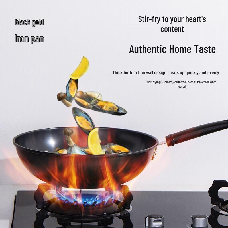 Zhang Xiao Quan Dongpo Gusseisen-Wok Schwarzgold