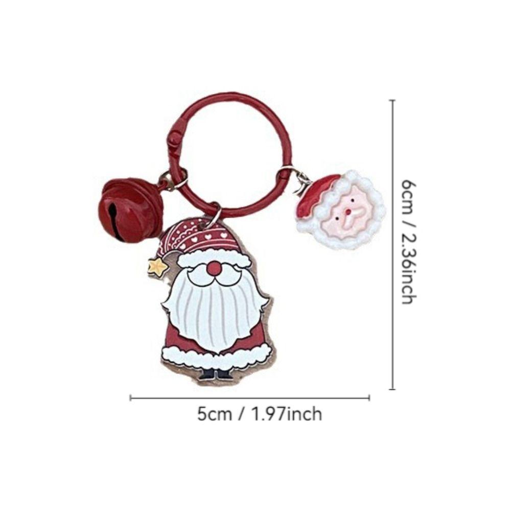 Cute Christmas Keychain Cartoon Creative Pendant Kawaii Acrylic Keyring