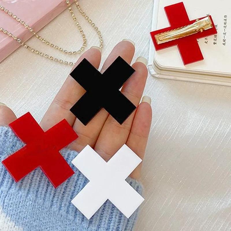 Cross-shaped Hot Girl Hair Clip, 2D Cosplay Headwear, Hair Accessory Side Clip Headwear, Girlish Heart Hair Accessory