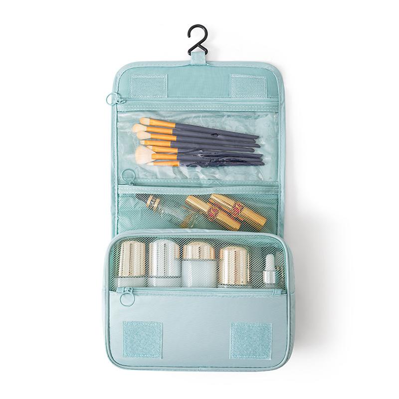 

1Pc Hook Cosmetic Bag Large Capacity Makeup Bag Portable Toiletry Washbag with Hanging Hook Waterproof Skincare Bag озеро синий