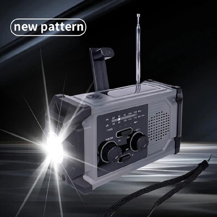 Outdoor Emergency Radio Solar Charging Hand Cranked Weatherproof Emergency Radio with LED Flashlight For Camping