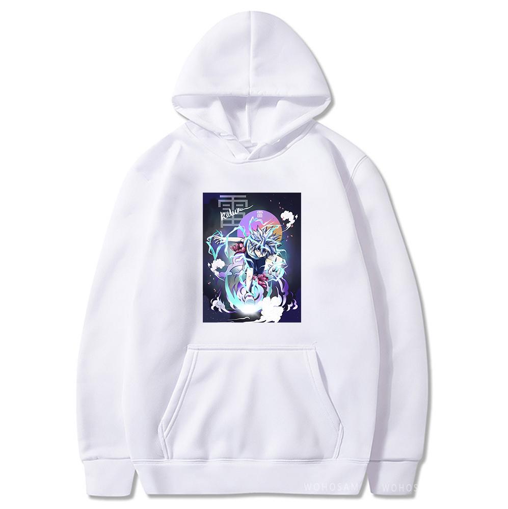 

HUNTER×HUNTER Япония Аниме Толстовки Мужчины Женщины Смешной Принт Осенняя Одежда Длинный Рукав Завязка Карман Кенгуру Черный Свитшот S чёрный