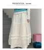 Thirteen Rows SS Elastic Waist Korean Patchwork Gauze Skirt 1685