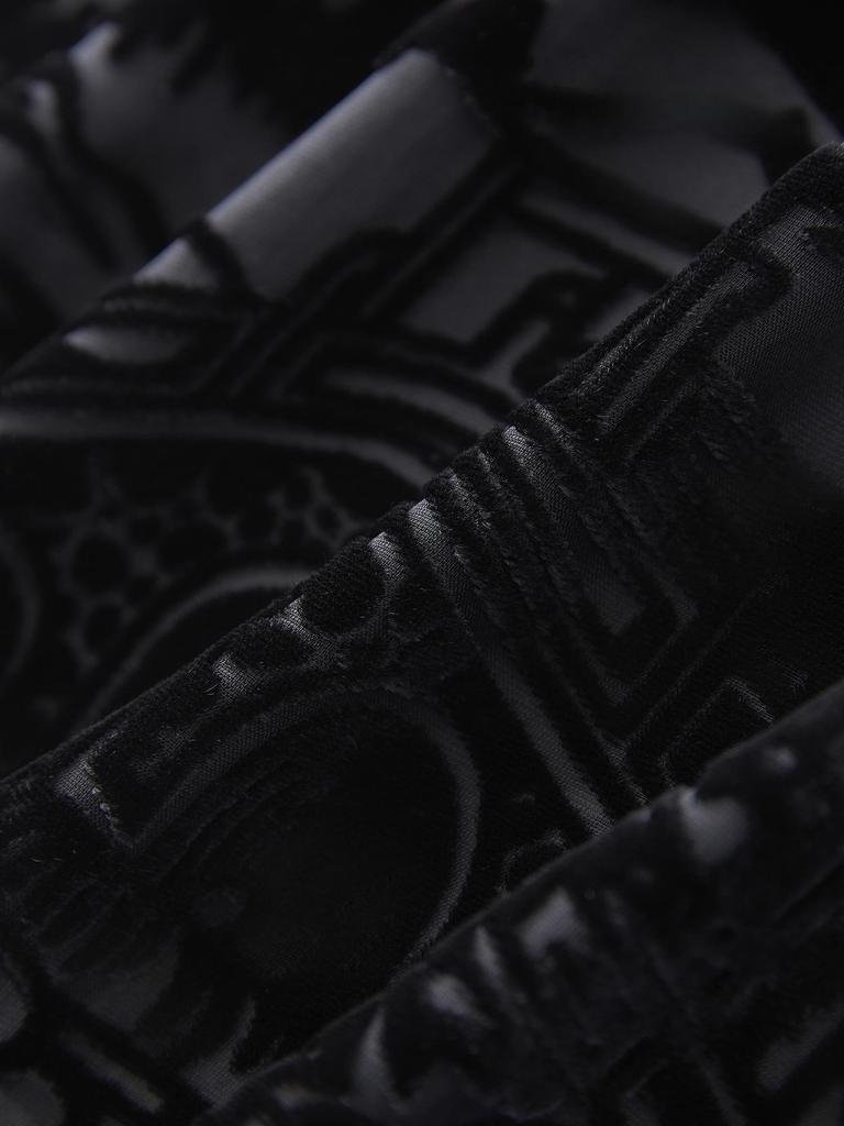 Women's Summer V-Neck Silk Velvet Top with Chinese-Style Landscape