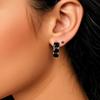 BLACK AWN Black Stone Hoop Earrings for Women Hoop Ear Jewelry