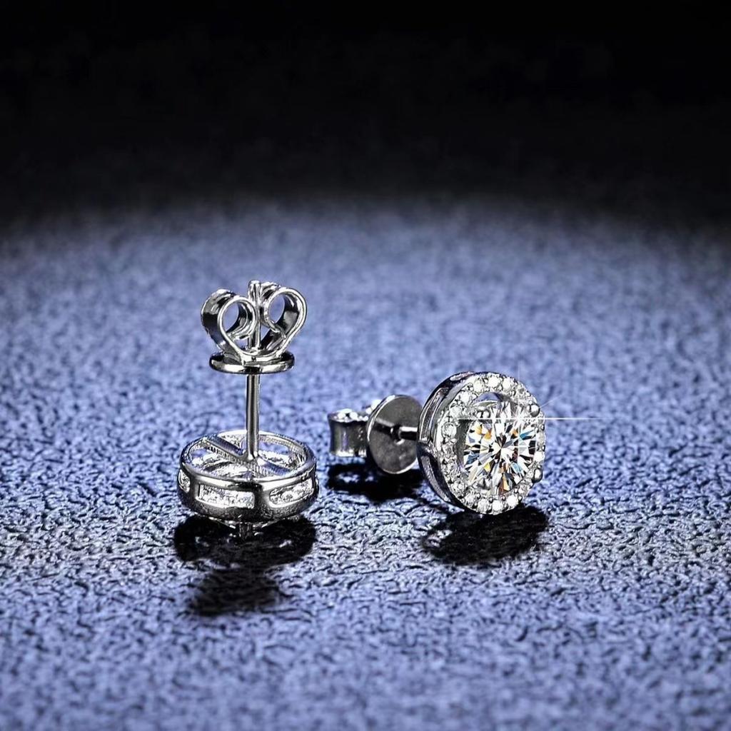 Timeless Solitaire Stud Earrings: 4-Prong Round Setting with Moissanite/CZ, Minimalist & Versatile Fine Jewelry