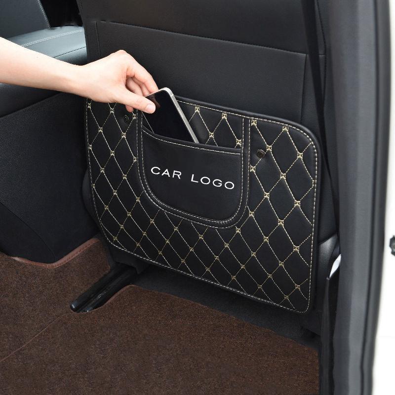 1pcs Car Seat Back Protection Mat Anti Kick Cushion For Porsche Cayenne Panamera Macan 911 718 Taycan Cayman Keyring Accessory MT2