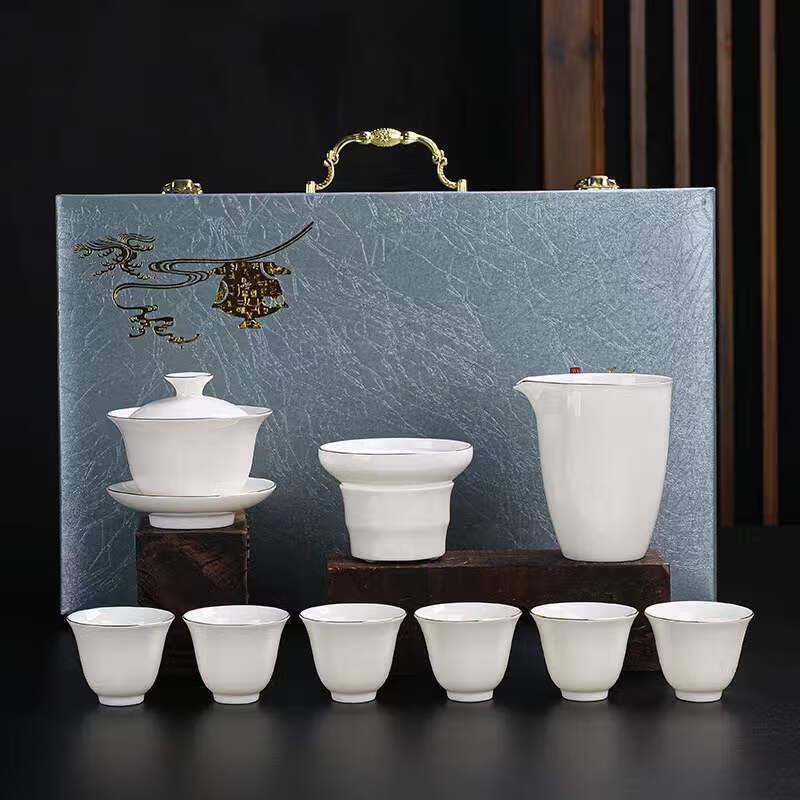 

Chaxun Mutton Fat Jade Ceramic Gongfu Teaware Set