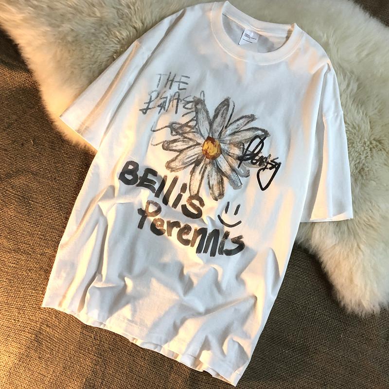 

Американский Ретро Большой Размер Орт Све Футболка Женская Свободного Кроя Летняя Новая Чувство Дизайна ф Све Топ 4XL