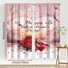 2PCS Pink Spring Scenery Love Curtains   Gentle and Romantic Style   Bedroom and Living Room   Drawbar Pocket Decorative Curtains
