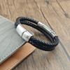 Stainless Steel Cross Men's Leather Bracelet Black Bracelet Jewelry Birthday Gift Bangles Handmade Jewelry Accessories Wholesale