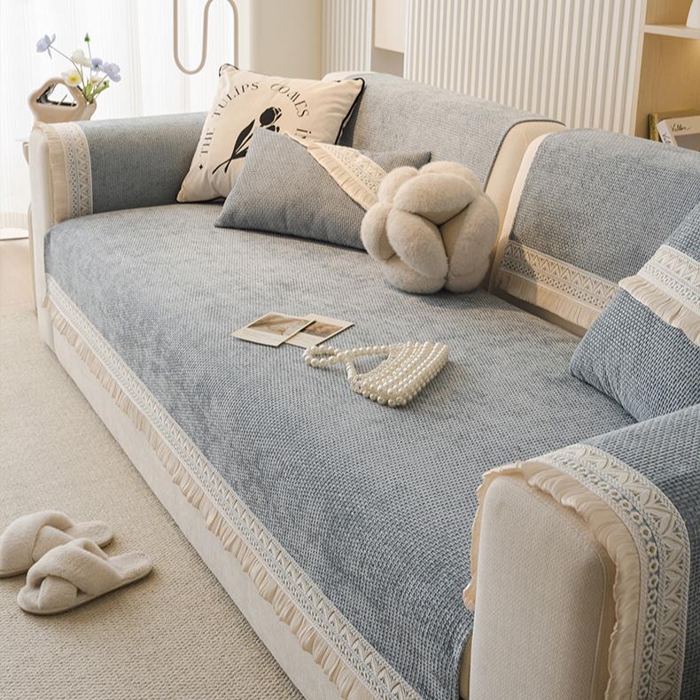 The New Chenier Sofa Cushion Is Universal In All Seasons, Light Luxury, High-end Seat Cushion, Non-slip Leather Sofa Cover Cover Cloth.