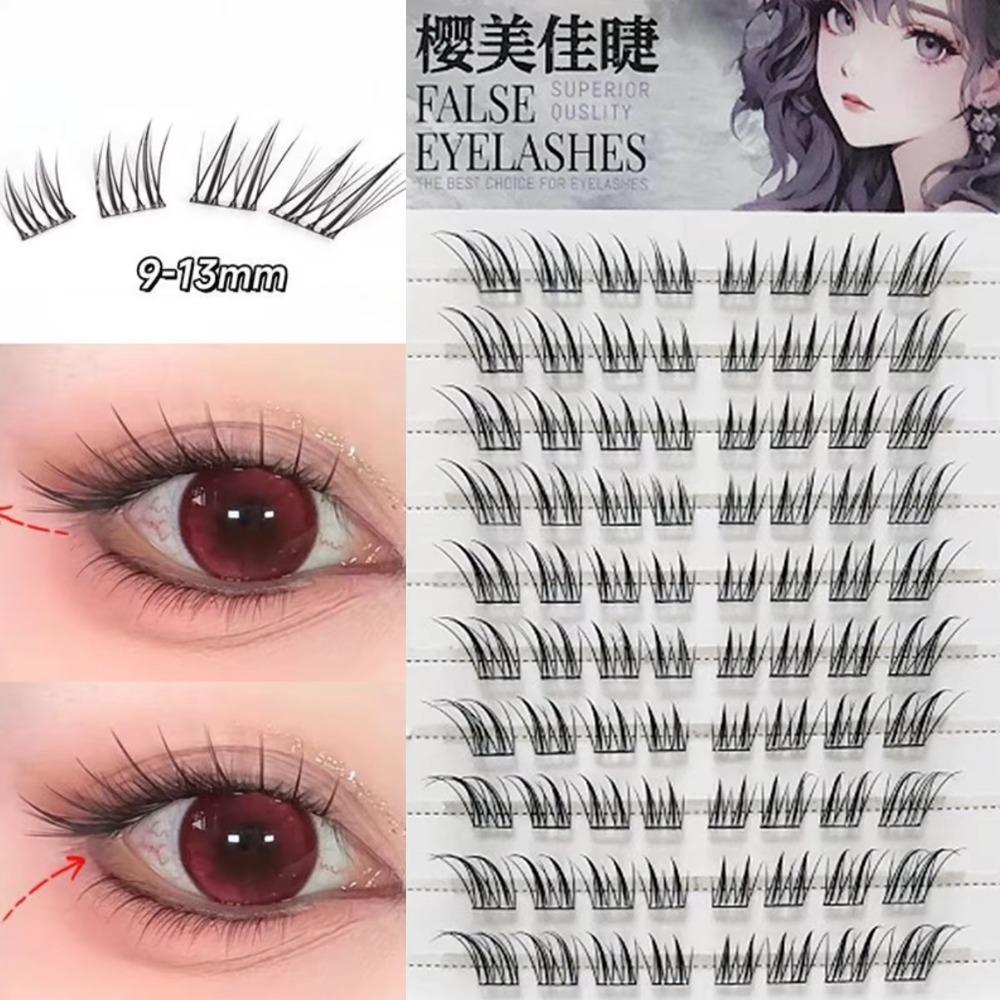9-13mm Lengths Glue-free Eyelashes 6/10/20 Rows Korean Style Lashes  DIY Eye Makeup