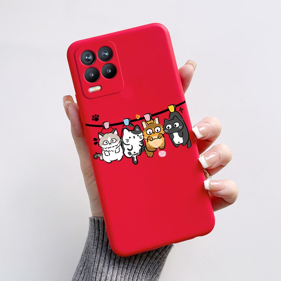 For Realme 8 Case Bear Cartoons Cat Cute Cover Coques For Realme 8 Pro Phone Cases Cover Realme8 5G Realme 8i Fundas Soft Capa
