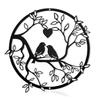 A74E-Metal Bird Wall Decor On Branch Metal Wall Art Decor Stylish Birds Metal Wall Art Hanging Decor Family Black Bird Decor, Du