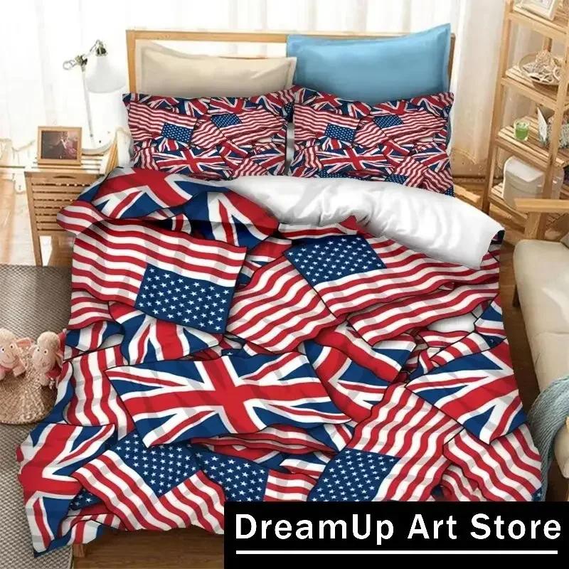 New 3D Print Britain United Kingdom Flag Bedding Set Double Twin King Duvet Cover Comforter Pillowcase Boys Girls Adults Bedroom