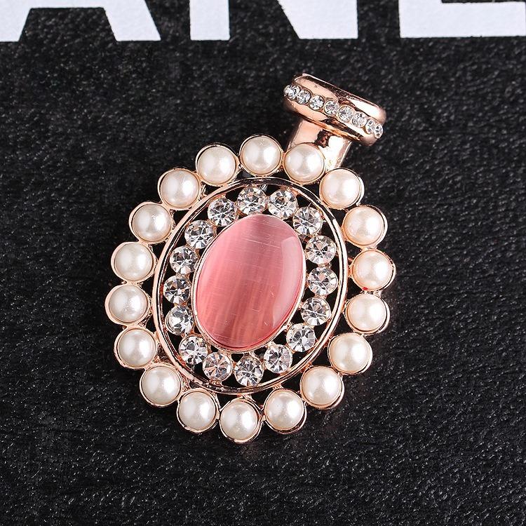 

Pearl Beauty Pin Inlaid Pink Cat s Eye Stone Brooch Perfume Bottle Corsage Exquisite Hypoallergenic Luxury Enamel Brooch Long-Lasting Color BFF Gift