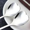 Premium-12 Pcs Stainless Steel Heart Shape Coffee Spoon Kitchen Accessories Dessert Sugar Stirring Spoons Teaspoon Dinnerware