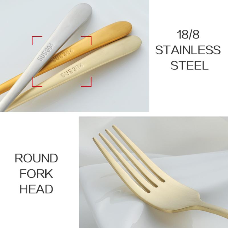 Exquisite 304 Stainless Steel Fork Practical Korean Steak Fork Cake Fruit Dessert Fork Kitchen Tableware Party