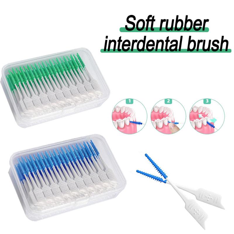 150/200 Stück Zahnseide Wiederverwendbare Interdentalbürsten Zahnstocher Zahnseide Plastik-Zahnstocher mit Faden Zahnstocher YAX02