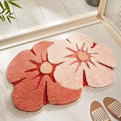 Blumenförmige süße Badezimmermatten, luxuriöse, flauschige, dicke, zottelige Badteppiche, Teppiche aus Mikrofaser, getuftete Matte