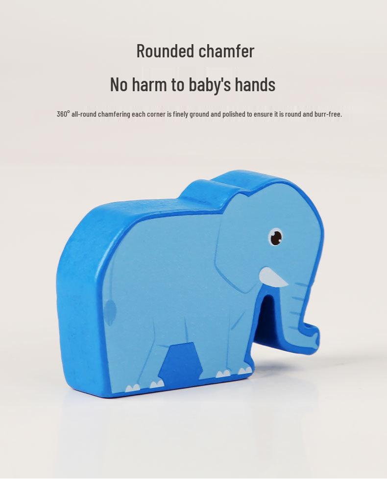 Large Wooden Animal Stacking Game - Children's Early Education Puzzle Blocks