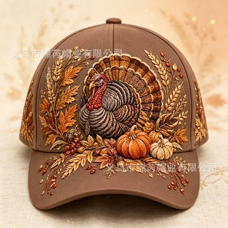 Fashion New 1D Digital Printing American Casual Thanksgiving Element Shade Baseball Cap Men's and Women's Outdoor Hat