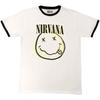 Nirvana Double Happy Face T-Shirt Weiß Neu