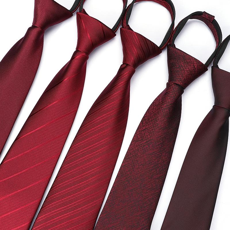 Men's Korean Style Zipper Striped No-Tie Professional Wedding Tie