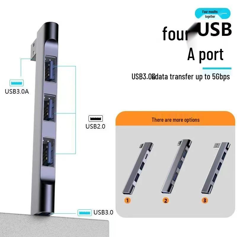 4-in-1 USB-C Hub Docking Station with USB3.0 and 60W PD Power Supply