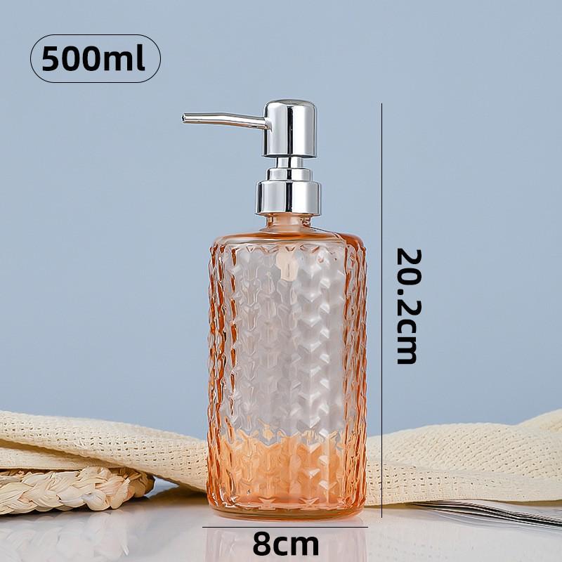500ml European Style Refillable Glass Pump Bottle for Soap, Shampoo, Conditioner, or Shower Gel