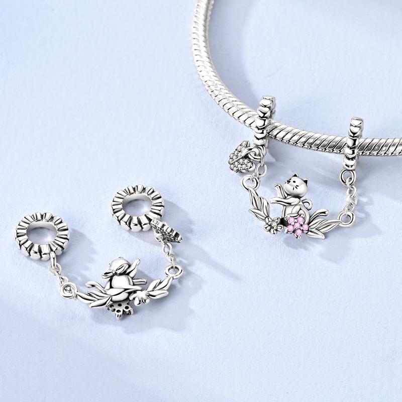 New Original Copper Charms Bead Gold Chameleon Turtle Cat Charm Fit Bracelet Dangle Pendants Diy Women Jewelry Gift