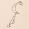 Korean temperament simple tassel star stud earrings ins personalized moon long chain earrings 2025 popular jewelry