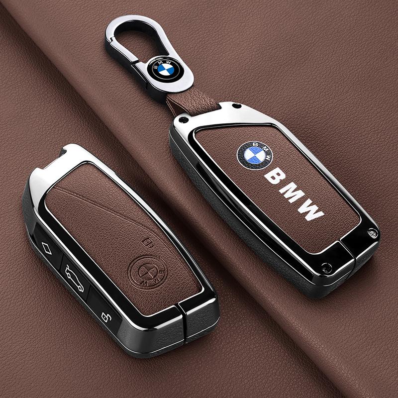 Hot 2025 Genuine Leather Car Remote Key Case Fob Cover Keychain Ring For BMW I7 X7 G07 LCI I20 U11 IX X1 7 Series G70 G09 XM U06