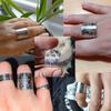 COOLTIME Pentagram Men Ring Stainless Steel Tetragrammaton Amulet Solomon Wiccan Jewelry for Protection