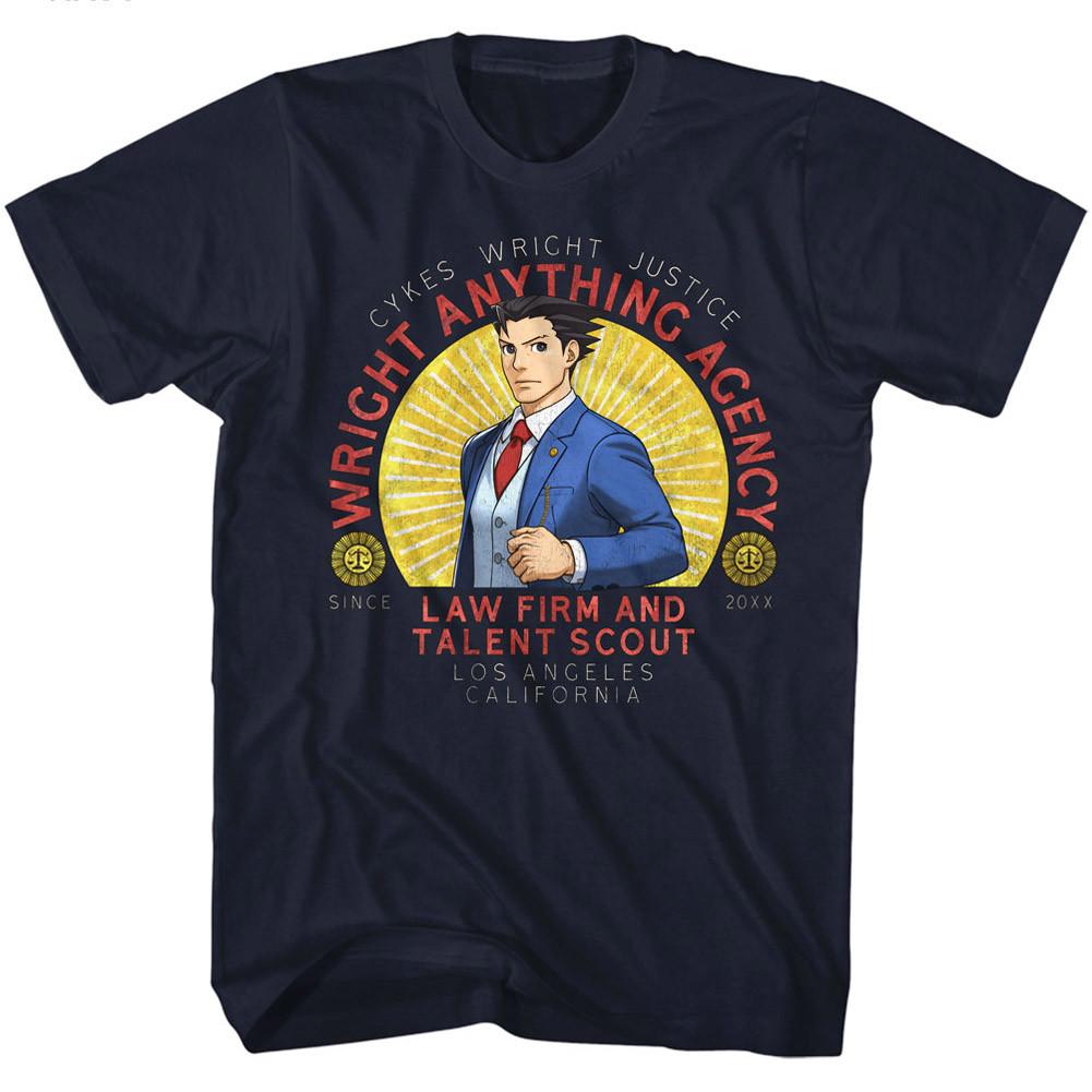 Ace Attorney Wright Anything Agency Lawfirm Talent Scout Men T Shirt XXXL