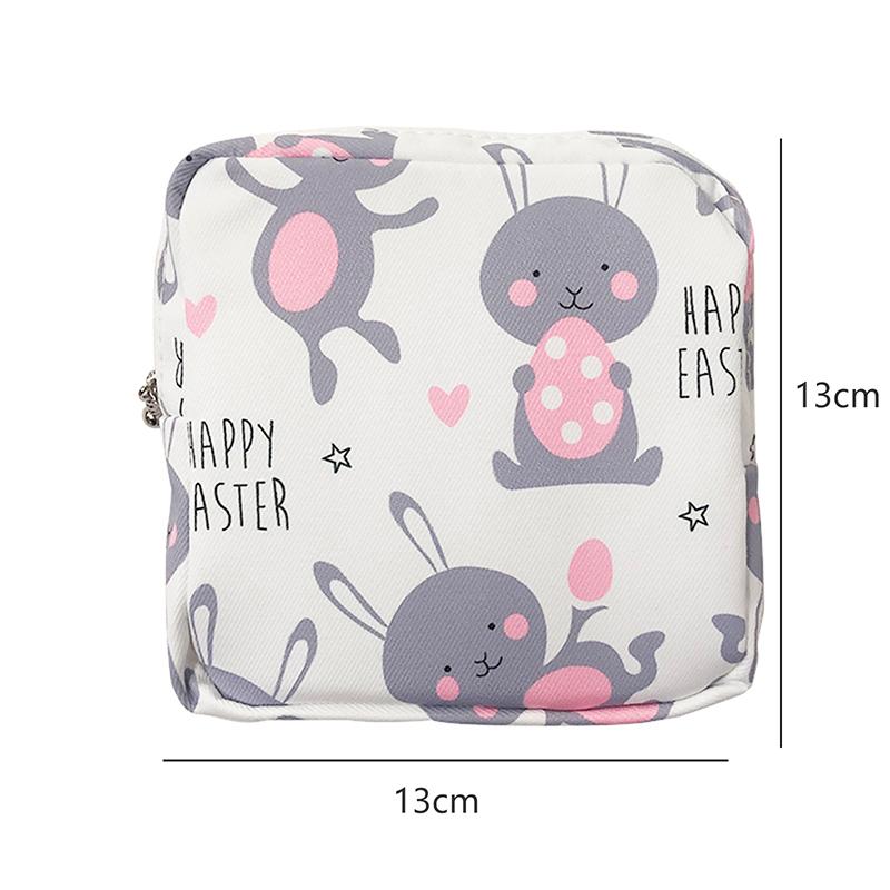 Women Portable Sanitary Napkin Tampon Storage Bag Cotton Travel Makeup Storage Bag Literary Zipper Coin Purse Sundries Storage#w