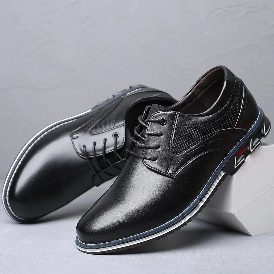 Men Business Brand Leather Shoes Fashion Casual Shoes for Men Black Brown Breathable Loafers Comfort Men'shoe