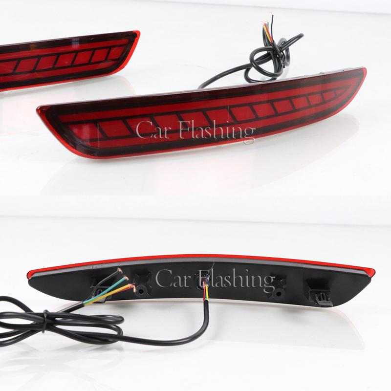 2Pcs For Mazda 3 Mazda3 Axela Car Rear Fog Lamp LED Rear Bumper Brake Light Dynamic Turn Signal Light Reflector