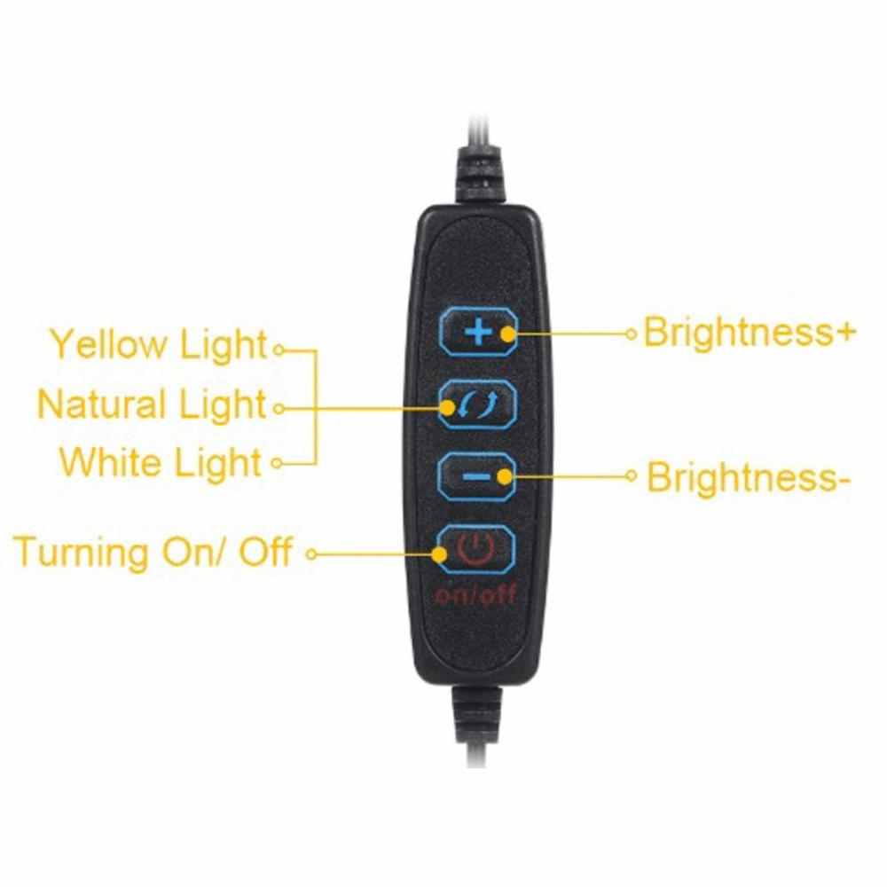 5W LED Table Light Black Desk Lamp Eye-Caring LED Clip Reading Light Makeup